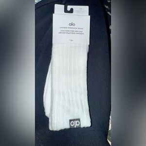ALO Yoga White Scrunch Socks